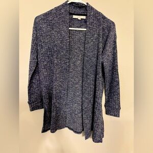 LOFT Blue Cardigan Sweater Open-Front Design